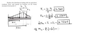 Replace the loading with a resultant force and specify its location [upl. by Letsyrc]