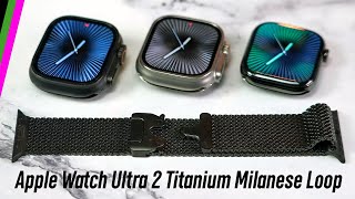 Apple Watch Ultra 2 Titanium Milanese Loop  UpClose Details [upl. by Abbye351]