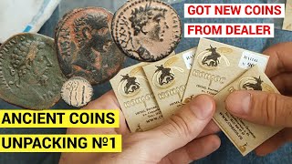 UNPACKING Ancient coins №1 Three packages at a time [upl. by Inaluahek]