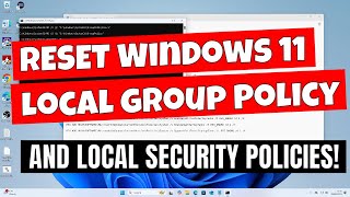 How To RESET Windows 11 Local Group Policy amp Local Security Policy Back To Defaults [upl. by Ambrosi]