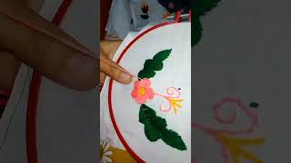 Beautiful Hand embroidery design 🪡♥️handembroidery flowers art unfrezzmyaccount [upl. by Ansley]