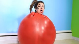 Doing Makeup In Giant Balloon [upl. by Hosea312]