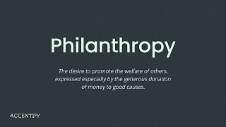 Philanthropy Pronunciation and Meaning [upl. by Enimsay810]