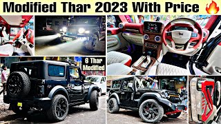 Thar 2023 modification 🤩 Thar modification with Price 🔥 automatic footstep 135L Alloy [upl. by Nosduh328]