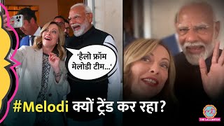 MelodiG7 में PM Modi के साथ वीडियो बना क्या बोलीं Italy PM Giorgia Meloni [upl. by Ydrah]