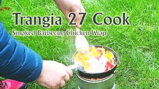 Trangia 27series cooking Smokehouse Barbecue Chicken Wrap [upl. by Ettenan]