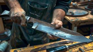 Man Turns Rusty Leaf Spring into Amazing KNIFE  Kukri Knife Start to Finish LeandroGoretta [upl. by Auhesoj]