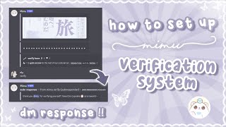 mimu verification discord tutorial  QUICK  EASY  2023 UPDATED slash commands 、ely °｡˚☁ [upl. by Ecnarwal]