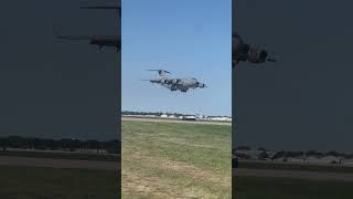 C17 Globemaster landing at EAA AirVenture in Oshkosh Wisconsin ✈️aviation c17globemaster [upl. by Sirtimid419]