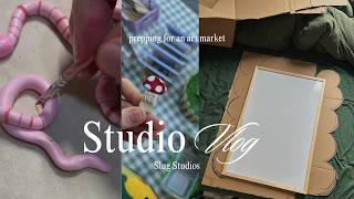 Cosy Home Clay Studio Vlog 🪱 Art market prep stall display making DIY and polymer clay sculpting [upl. by Demona]