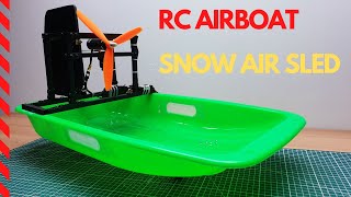 DIY RC AIRBOAT USING SNOW AIR SLED [upl. by Odnalor55]