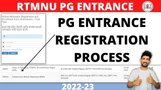 RTMNU PG Entrance Registration Process 2022 🔥 Registration Process for PG Entrance Rtmnu 2022 [upl. by Theodoric]