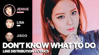 BLACKPINK  Dont Know What To Do Line Distribution  Color Coded Lyrics [upl. by Gorrono]