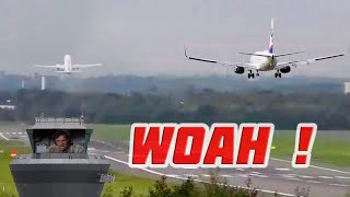 Plane landing approach with plane still on the runway ✈️ planespotting [upl. by Kir]