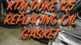 TUTORIAL  KTM DUKE 125 ALTERNATOR COVER GASKET REPLACE [upl. by Kacy]