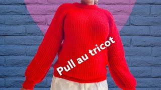 Pull top down au tricot femme toutes taillesPull manches raglan au tricot sans couture 22 [upl. by Maite]