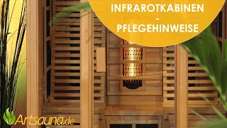 Infrarotkabinen – Hinweise für die richtige Pflege Informationsvideo  Artsauna ☀ [upl. by Anelyak]