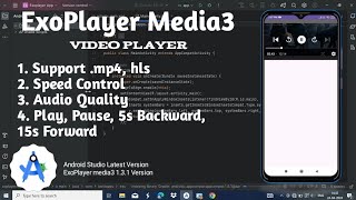 Exoplayer media3 video player in Android studio  video player in android studio  media3 [upl. by Ande]