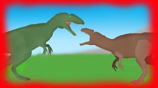 Dinosaurs Cartoons Battles Carcharodontosaurus vs Acrocanthosaurus [upl. by Minsk542]