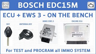 BOSCH DDE 30  EDC15M  ENGINE ECU  IMMO EWS 3  ON THE BENCH  BMW [upl. by Gombach]