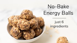 NOBAKE OATMEAL ENERGY BALLS  just 6 ingredients [upl. by Frendel]