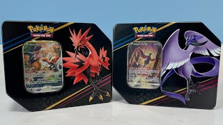 Crown Zenith Galarian Zapdos vs Galarian Articuno Tins  Amazing Pulls in Both [upl. by Annuhsal876]