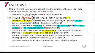 Part 8Fringe Benefits  Use of asset 8min [upl. by Richia]