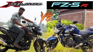 Yamaha Fzs v2 vs Honda Xblade Abs Full comparison review in 2023 060 Speed Test Brake Test [upl. by Humfrid933]