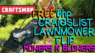 EASIEST CRAIGSLIST 10 LAWNMOWER FLIP EVER MURRAY 6HP BRIGGS amp STRATTON PUSH LAWN MOWER WITH BAG [upl. by Saundra]