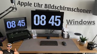 Apple Uhr Bildschirmschoner für Windows 11 Fliqlo [upl. by Annaehs]