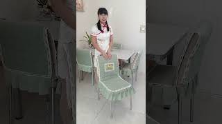 Part 99 chair cover installation tutorial velvet embroidery chair cover winter thickened chair cover [upl. by Frodine654]