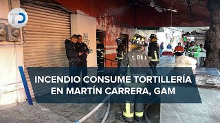 Tortillería es consumida por incendio en alcaldía Gustavo A Madero [upl. by Suryt]