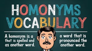 Homonyms vocabulary  Homonyms in English  Common Homophones Words and Vocabulary [upl. by Eanehs]