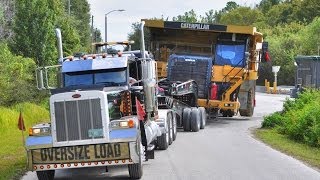 Caterpillar 777 Mining Haul Truck Transported by 11 Axle Lowboy [upl. by Sorenson]