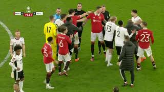 Fulham shown THREE red cards against Manchester United 🤯 [upl. by Ramilahs752]