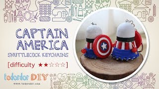 🔅DIY How to make shuttlecock keychain  Shuttlecock keychain  Shuttlecock doll  Captain America [upl. by Dympha698]