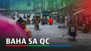 Knee to waist deep floods swamp parts of Quezon City  ABSCBN News [upl. by Noma]