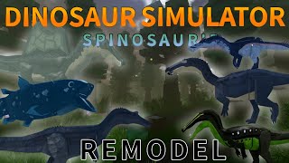 Dinosaur Simulator Spinosaur remodels  New Suchomimus [upl. by Anoli]