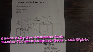 Bestier 715 inch Computer Desk with Power Outlets L Shaped LED Home Office Desk [upl. by Foster]