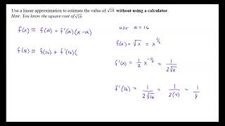 1151 42 Linear Approximations Video 1 [upl. by Nauqet176]