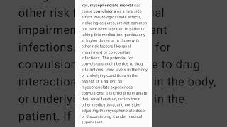 Mycophenolate Mofetil Induced ConvulsionsA rare complication immune autoimmunedisease convulsion [upl. by Neved663]