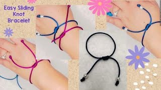 DIY SLIDING KNOT BRACELET  EASY ADJUSTABLE BARREL KNOT [upl. by Aniale]