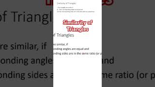 Similarity of Triangles class10maths similarityoftriangles shorts [upl. by Atiana233]