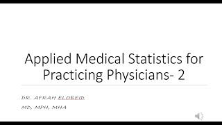 Applied Medical Statistics 2 RR AR [upl. by Bogoch]