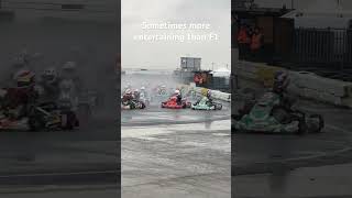 Junior Rotax Start At Kimbolton very wet shorts racing [upl. by Sven740]