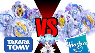 LONGINUS vs LUINOR  TAKARA TOMY vs HASBRO  Beyblade Burst Brand Battle [upl. by Enalb]