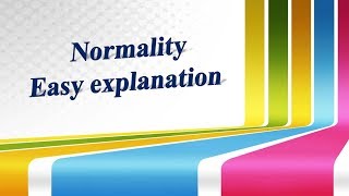 Normality easy explanation [upl. by Thaddaus]