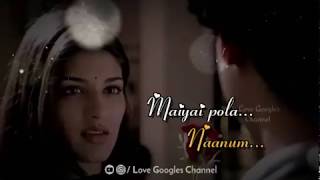 💕Maiyai Pola Naanum Kannil Seravendum💕  A R Rahman  Whatsapp Status  by Love Googles Channel [upl. by Adlare]