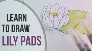 Draw Water Lily Pads  Easy How to draw art tutorial [upl. by Gabriel]