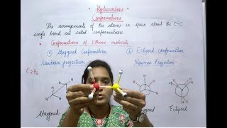 Conformations of Ethane molecule Staggered and Eclipsed [upl. by Donald]